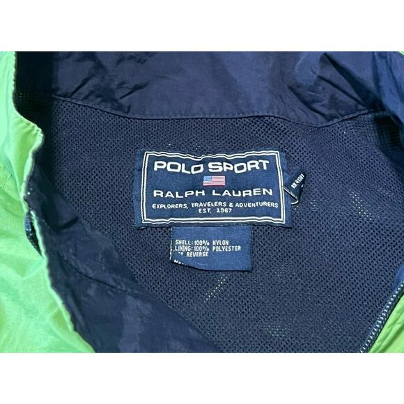 Vintage Polo Sport Ralph Lauren Jacket Mens Large Green Nylon Windbreaker Y2K - Picture 2 of 6